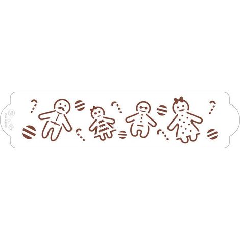 Decora stencil gingerbread family plastica 7x30 cm