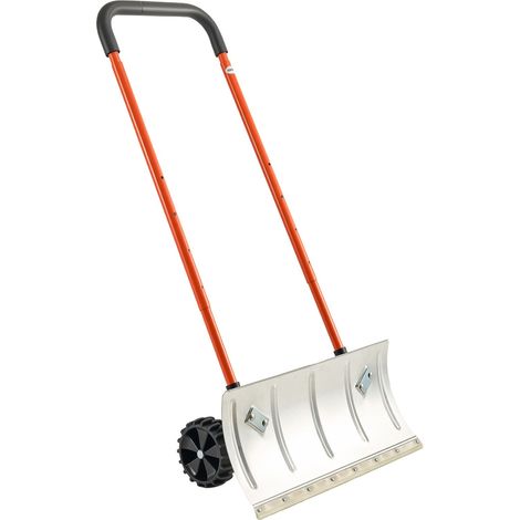 Pelle à Neige sur Roues, 61 cm, Poussoir à Neige avec Lame Bidirectionnelle, Manche Réglable 90°, Pelle de Déneigement Métallique, Pousse-neige Portable pour Nettoyage, Entrée, Allée, Chaussée (1/5)