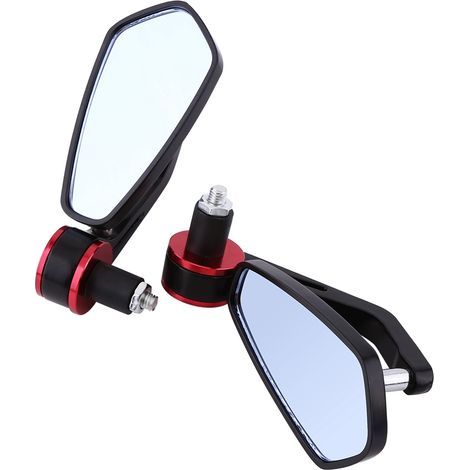 Universelle Motorrad-Seitenspiegel aus Aluminium, 7/8 Zoll Lenkerendgewinde, rot, 2-teiliges Set (1/5)