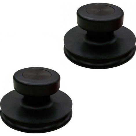 Lot de 2 ventouses en caoutchouc plein de qualité supérieure avec poignée - Couleur : noir - Ventouse pour verre - Diamètre : 85 mm (ventouse à une main)