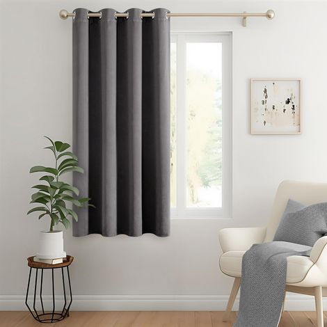 Rideau Occultant Thermique Salon Oeillets Lot de 1 140x145cm Gris (1/5)