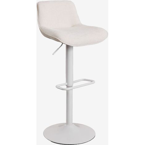 Pack de 2 tabourets hauts réglables avec dossier en métal et tissu Igarasi SKLUM Blanc - Tapioca Beige (1/5)