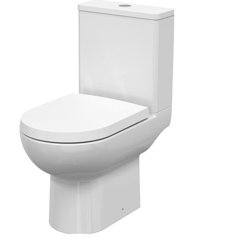 Morridge Contemporary Round Compact Rimless Toilet Pan and Cistern - 800 x 375 x 620mm