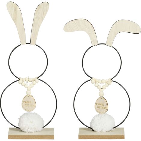 Mica Decorations Dekofigur Kaninchen Eisen 28 cm braun 2-fach sortiert Dekofigur