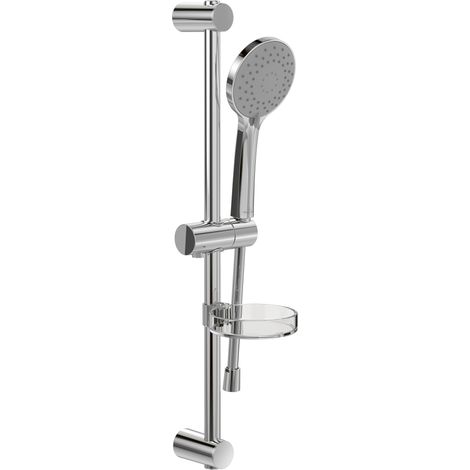Villeroy & Boch Universal Showers Duschgarnitur, Duschgarnitur Set mit verstellbarem Handbrausehalter und Handbrause mit 3 Strahlarten, Duschsystem mit rundem Duschkopf, Chrom