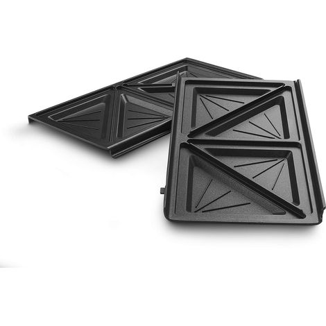 De'Longhi Set di pannelli sandwich DLSK154 - accessori da cucina per De'Longhi Multigrill SW12, inserto per griglia con rientranza diagonale, in alluminio pressofuso lavabile in lavastoviglie, nero (1/4)
