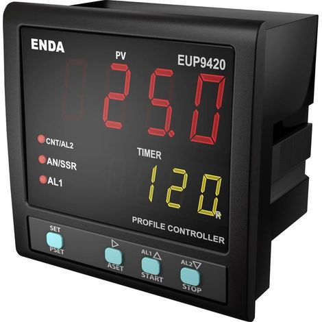 Enda EUP9420-230 PID Regolatore universale Pt100, J, K, L, T, S, R SSR, Relè 8 A (L x A) 96 mm x 96 mm