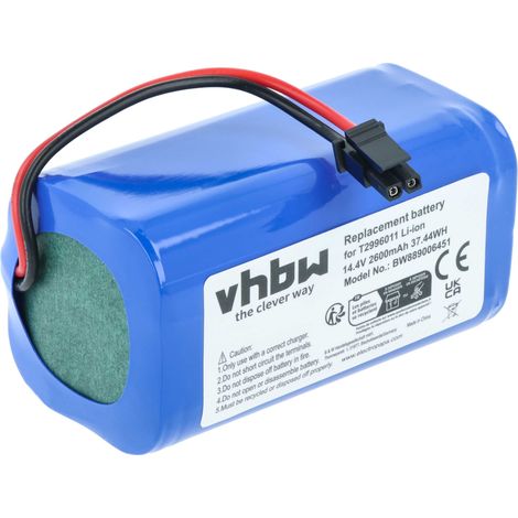 vhbw batteria compatibile con Ultenic T10 Elite home cleaner (2,6Ah, 14,4V, Li-Ion)