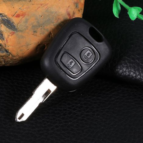 Coque de clé de voiture télécommandée 2 boutons vierge non découpée remplacement Peugeot 206 coquille étanche (1/5)