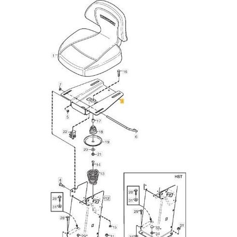 SUPPORTO SEDILE SUPERIORE ORIGINALE STIGA - 1134-5301-01