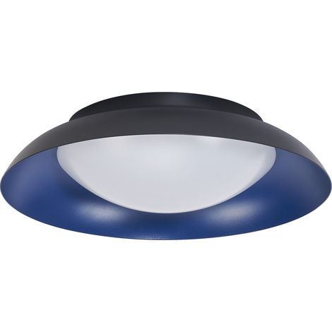 OSRAM Plafonnier LED ORBIS Plate noir-bleu, 19 W, 1000 lm, 3000 K, 310 mm, 830 blanc chaud agréable, gradation par clic à 3 niveaux, protection IP20, vis de montage et chevilles incluses