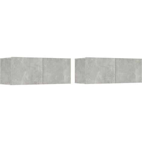 Maison Exclusive - Muebles de TV 2 uds madera ingeniería gris hor