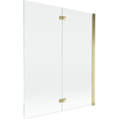 Paroi de douche Mexen Mist 2 volets droite 140 x 150 cm, transparent, doré - 8A9-140-002-50-00-P (1/5)