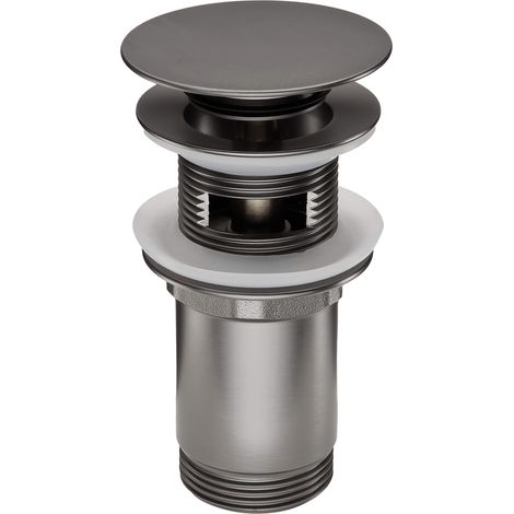 Ablaufventil titanium mit und ohne Überlauf mit Pop-Up Funktion, B/H/T 6,8/7,5/4,2 cm (1/3)