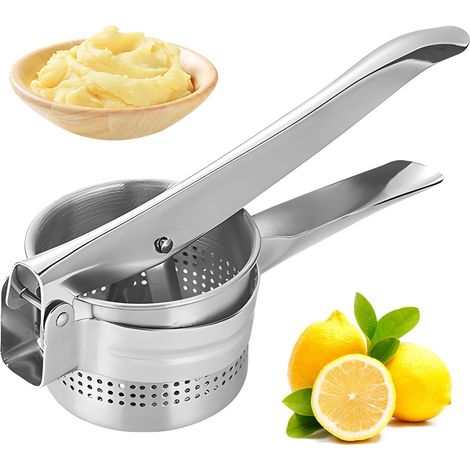 Hachoir à pommes de terre, râpe à pommes de terre en acier inoxydable, outil de cuisine (couleur : argent)
