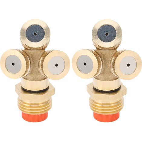Lot de 2 buses d'irrigation haute pression G1/2, pulvérisateur à 3 trous avec filtre intégré pour arrosage jardin. (1/5)