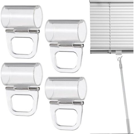 Lot De 6 Poignées De Store Enrouleur 20 Mm Clips en Plastique Transparent Support Stable Accessoires De Rideaux Plissés sans Fil (1/5)