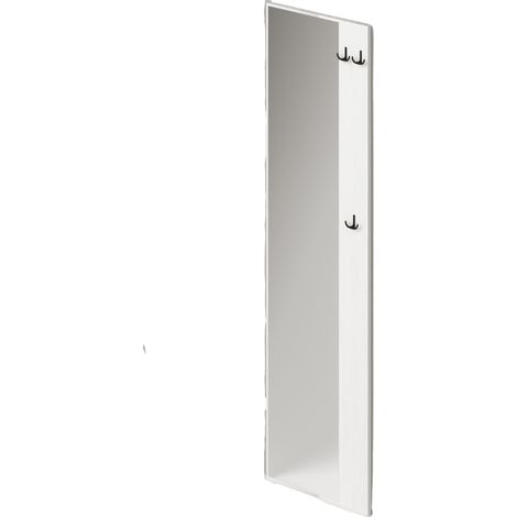 Appendiabiti con specchio a parete colore Bianco H182x50x4cm