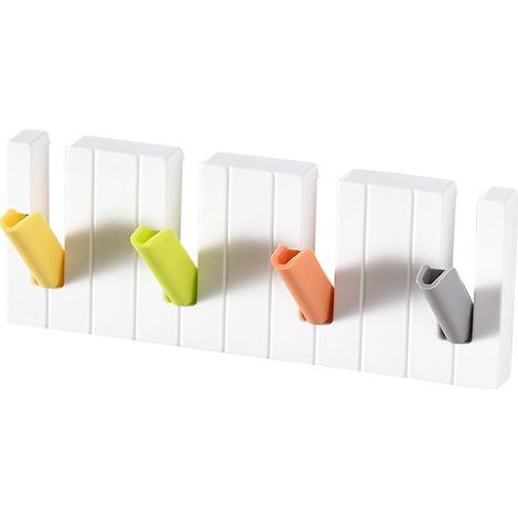 Lot de 2 Accroche Clef Mural Auto Adhésifs,Crochets pour Clés à Fixation Murale,Patere Murale Sans Perçage avec 4 Crochets,Crochet pour Clés pour