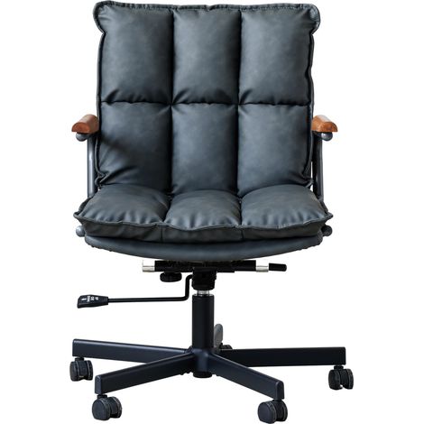 Bürostuhl 65x46x72 cm schwarzes Kunstleder, drehbar – MEUBLIV (1/5)