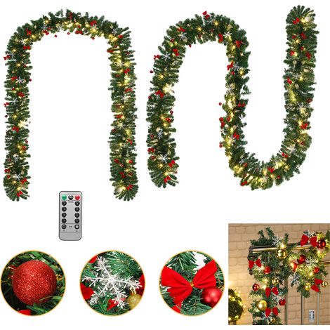 Randaco Weihnachtsgirlande mit 100 LEDs Innen Außen 5M mit dekorativen mit Fernbedienung