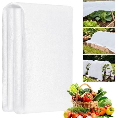 Winter Sail for Plants and Crops, 2 x 10 m Outdoor Winter Sail, 30 g/m² Thick Winter Protection Fleece Protects Plants, Flowers and Vegetables Cold Frost (1/5)