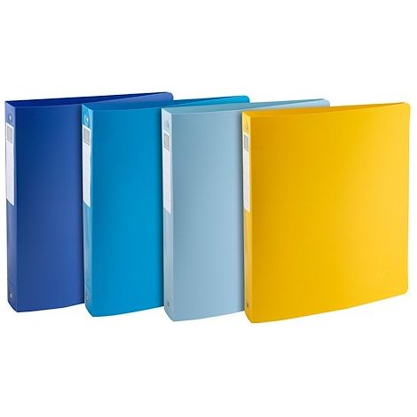 Classeur 4 anneaux plastifié Bee Blue Exacompta - couleurs assorties - Lot de 4 (1/5)