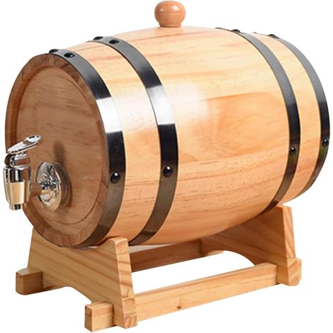 Barril de vino de 3 litros con revestimiento de roble, utilizado para el añejamiento de whisky, barril, dispensador de whisky, decoración de cafetería, revestimiento de roble (1/5)