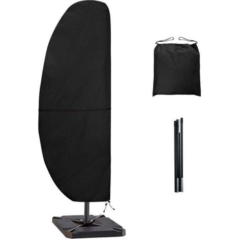 Telo impermeabile per ombrellone a braccio laterale da 265 cm (40 x 70 x 50 cm), nero (1/4)