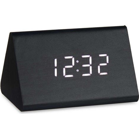 Reloj Digital de Sobremesa Negro PVC Madera MDF (11,7 x 7,5 x 8 cm) 8430852862990 S3611239 Gift Decor (1/2)