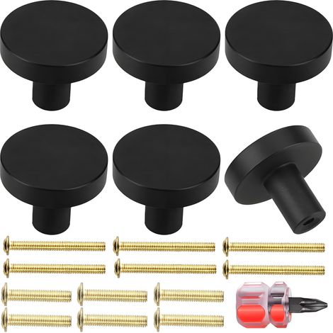Boutons de PortePoignée Meuble RondsPoignee de Porte de Cuisine pour Commode Armoire Placard avec Tournevis 6 pièces (1/4)