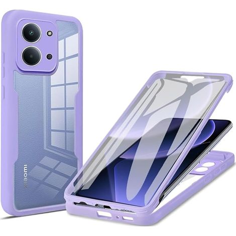 Coque pour Xiaomi Redmi 15C/Xiaomi Poco C85, Protection D'écran Intégrée Housse Antichoc Militaire Double Face, Case Bumper Anti-Rayures en Silicone Transparent à 360°. Violet (1/5)