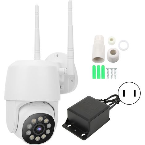 Caméra de surveillance extérieure sans fil WiFi, dôme panoramique 360°, moniteur réseau, adaptateur secteur AC 100V-240V (prise américaine) (1/5)