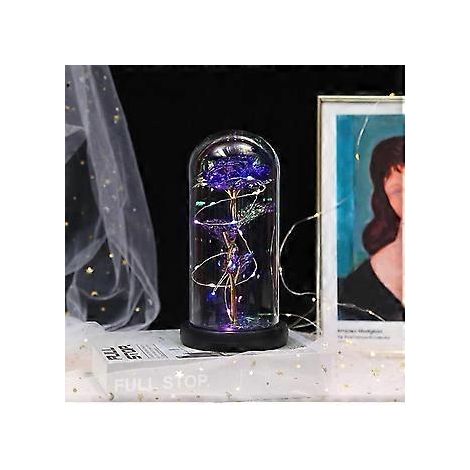 Ewige Rosen – Schönheit und Tierrosen-Set in Glaskuppel mit LED-Beleuchtung – Künstliche Rosenblumen – Rosengeschenk für Frauen – Geschenk für Mütter