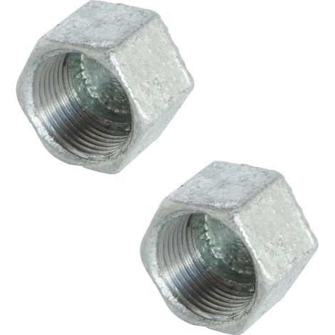2x bouchon en fonte 1/2 femelle 15x21 n° 300 douille conique galvanisé hexagonal raccord tube tuyau plomberie