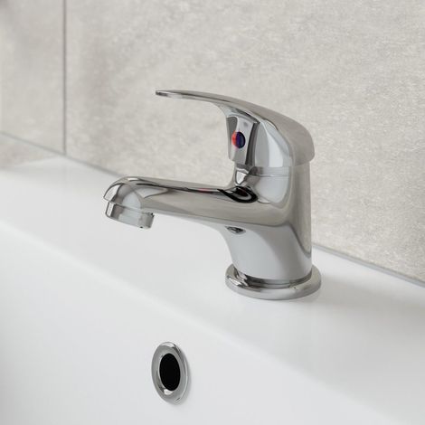 Bathroom Mono Bathroom Sink Mixer Tap Basin Brass Curved Single Lever Chrome (1/5)