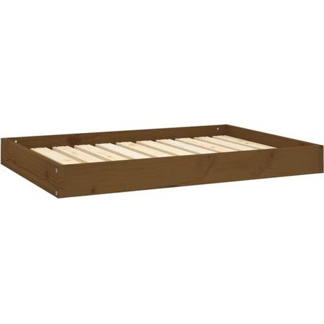 Panier pour chien, couleur miel, 91,5 x 64 x 9 cm, pin massif.