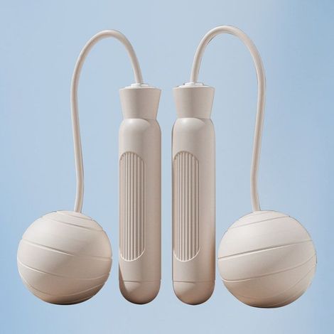 BelleRise - Corde à sauter sans corde – modèle silencieux lesté – intérieur silencieux – blanc (1/4)