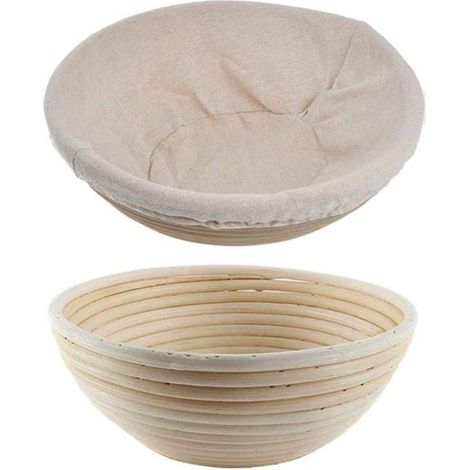Panier le fermentation rond et rotin 20 x 8 cm Comprend un linge à pâte (1/5)