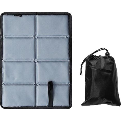 Cojín plegable y aislante para exteriores – juego de 2 – cojín infantil – alfombra de juegos impermeable – accesorio para caminar – gris (1/5)