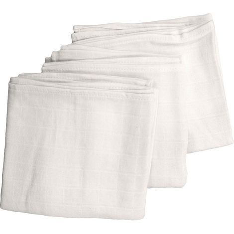 Lot de 3 langes bébé en Coton Bio - 70x70 cm - Ecru (1/3)