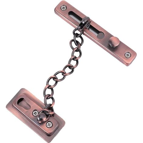 Chaîne de Sécurité Anti-Vol à Ressort pour Porte , Limiteur Étroit en Acier Inoxydable, Fourni avec Vis pour Porte Interne, Rouge