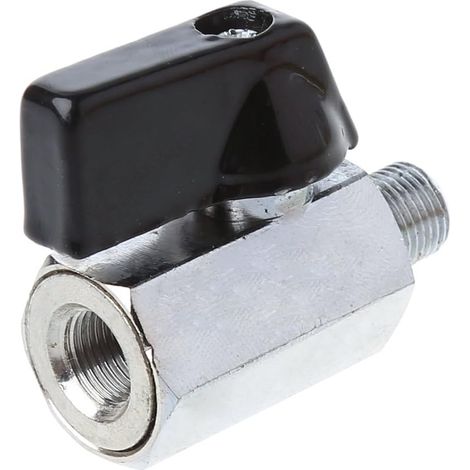 Vanne sphérique - 1 unité - Laiton - Filetage BSP 1/8" - Air Huile Eau - Doré (1/5)