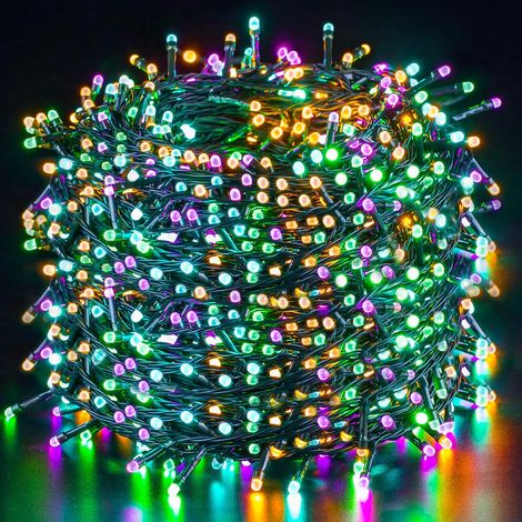 10M 100 LEDs Guirlande Lumineuse Blanc Chaude Intérieur Extérieur, 8 Modes d'éclairage, Décoration Lumineuse de Fête Noël Soirée Mariage, Décor Maison Jardin Terrasse Pergola
