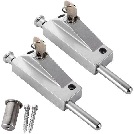 Cerradura de puerta de aleación de aluminio – Seguridad antirrobo – Diseño deslizante – Resistente al desgaste y la corrosión – Juego de 2 piezas (1/5)