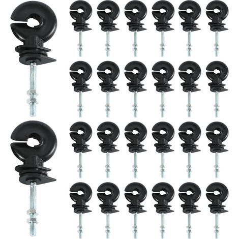 40 Pièces M6 Isolateur Cloture Electrique: Isolateurs Annulaires Noir (1/5)