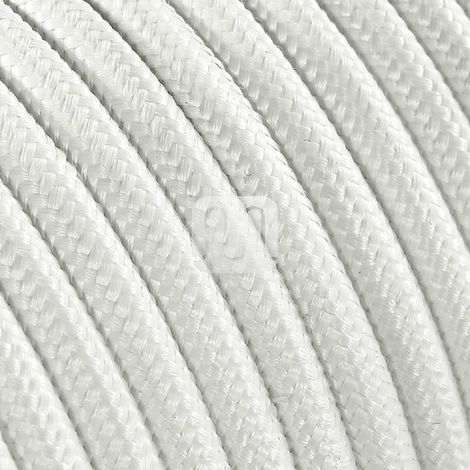 Cable textil para lámpara, cable de tela de 2 núcleos (2 x 0,75 mm²), color blanco, fabricado en Italia (50 metros) (1/3)