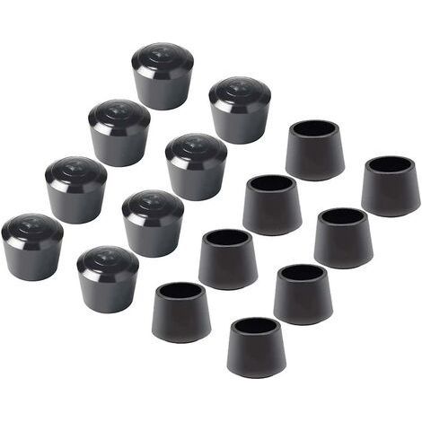 LaBlanc - 16er-Pack Stuhlschutzkappen, Stuhlbeinkappen aus Gummi, Stuhlbeinschutzkappen, Innendurchmesser - 7/8 Zoll / 22 mm, Schwarz