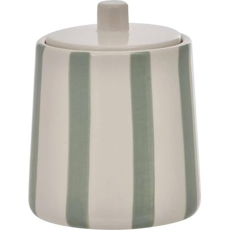 Pot à Cotons en Céramique "Strio" 12cm Vert Céladon