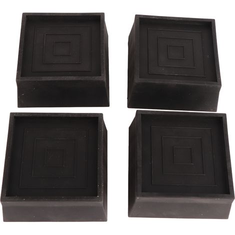 Rehausseur de meuble empilable de 5 cm en TPU carré, rehausseur de bureau robuste, imperméable et antidérapant, noir, rehausseur de lit (1/5)